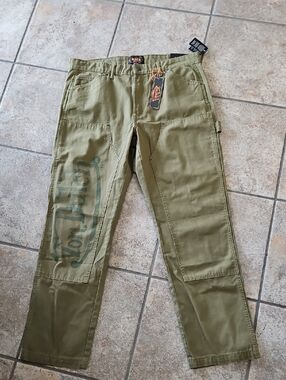 Von Dutch Men's Olive Green Work Pant
